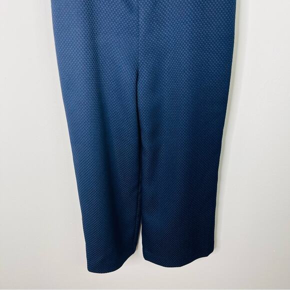 Trina Turk blue bow preppy dressy cropped designer jumpsuit small - Picture 4 of 7